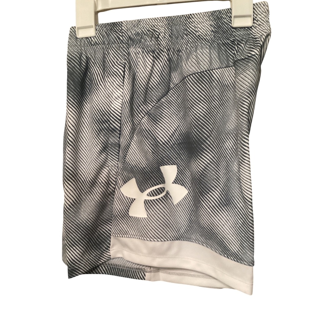 Under Armour Womens Baseline 6" Lino Shorts Grey White Athletic XS 1381004 NEW
